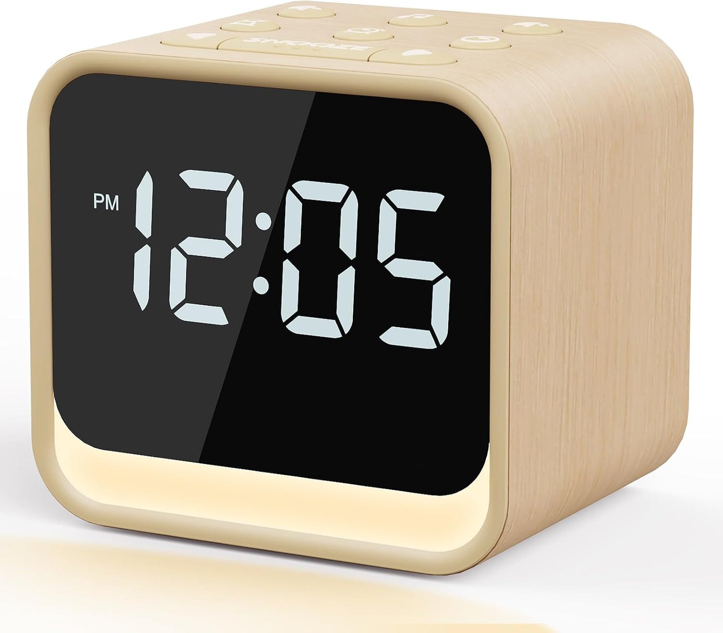 Housbay Wooden Sound Machine Alarm Clock for Bedrooms - Gentle Wake-Up with Birdsong, White Noise for Sleeping, Small Digital Clock for Phone-Free Routine