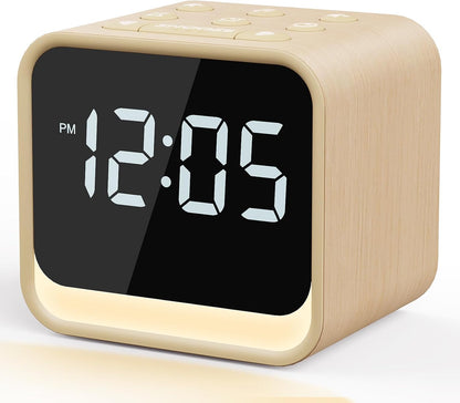 Housbay Wooden Sound Machine Alarm Clock for Bedrooms - Gentle Wake-Up with Birdsong, White Noise for Sleeping, Small Digital Clock for Phone-Free Routine