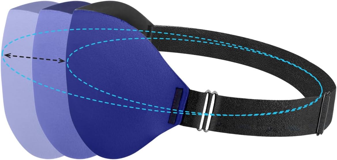 DTS Eye Sleep Mask for Side Sleepers Men Women Zero Eye Pressure 3D Cups Complete Light Blocking Night Blindfold with Adjustable Strap Shade Cover Sleeping Mask for Travel Nap Work Home (Black)