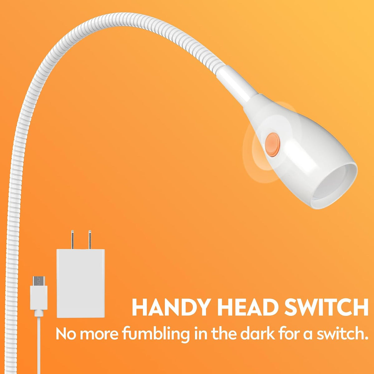 acegoo Minimalist Clip On Reading Light, Head Switch Headboard Book Lamp