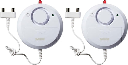 SABRE Water Leakage Alarm, 110 dB Alarm, Audible Up To 1,500-Feet (457-Meters), All Direction Water Sensor, High and Low Volume Settings, Battery Test Button