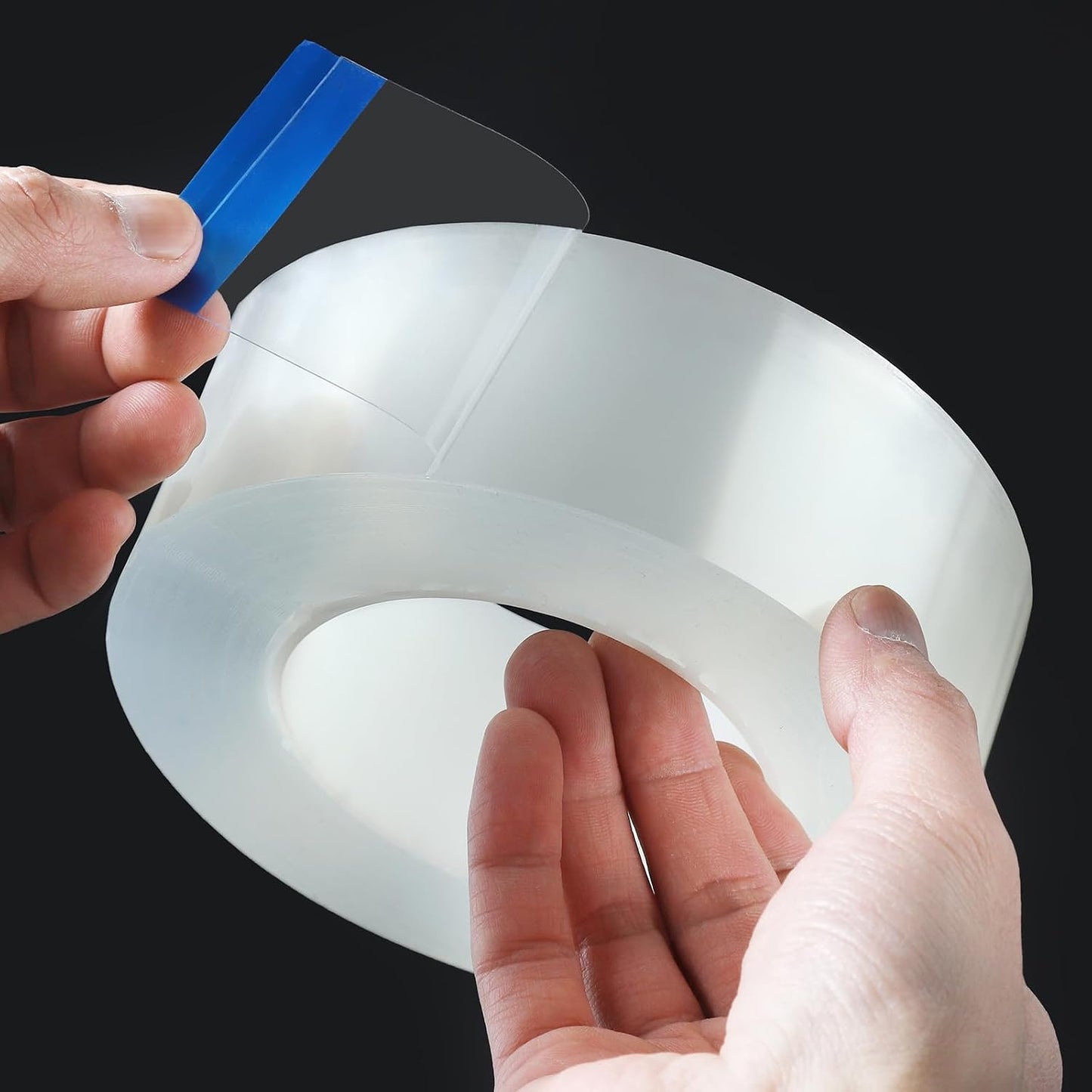 Transparent Weather Sealing Tape, Clear Draft Isolation Film Tape for Door Draft Stopper, Adhesive Tape for Doors, Windows and Shower Glass Gaps - No Residue (1.2 Inch x 16Ft)
