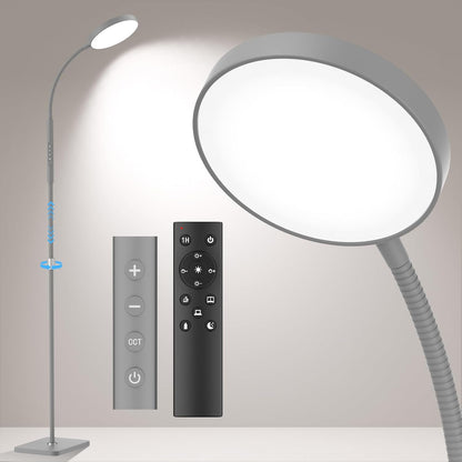 PACOVY Floor Lamp, Adjustable Height Floor Lamps for Living Room Bedroom, 120 LED Super Bright Standing Lamp Remote & Touch Control Dimmable Gooseneck Tall Stand Reading Lamp for Office Craft, Black