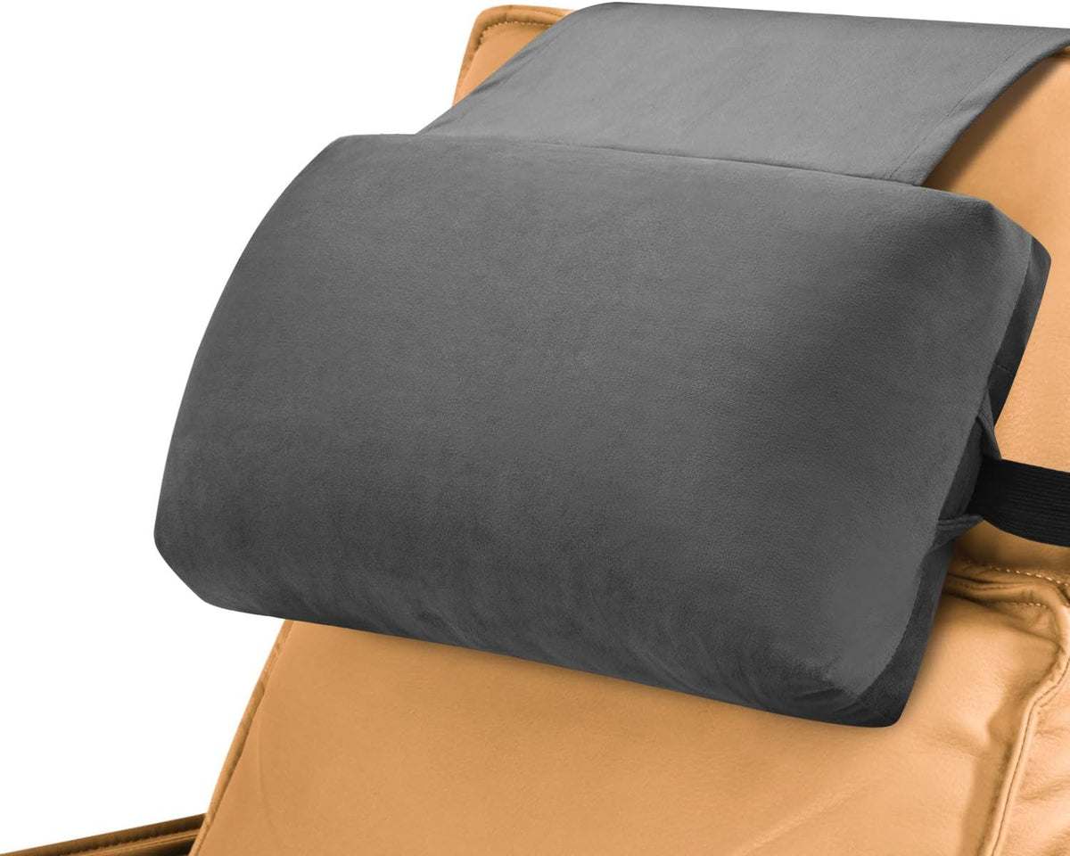 Head Recliner Pillow Adjustable Shredded Memory Foam Headrest Pillows for Recliner Chairs,Non-Slip Velvet Cushion for Pain Relief Neck Support Pillow for Travel Home Sofa Armchair with Zipper Cover