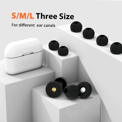 Ear Plugs for Noise Reduction, Lihobi 50dB Super Soft Reusable Silicone Earplugs for Sleeping Concerts Work Study - 6 Ear Tips in S, M, L with Case High Fidelity Hearing Protection