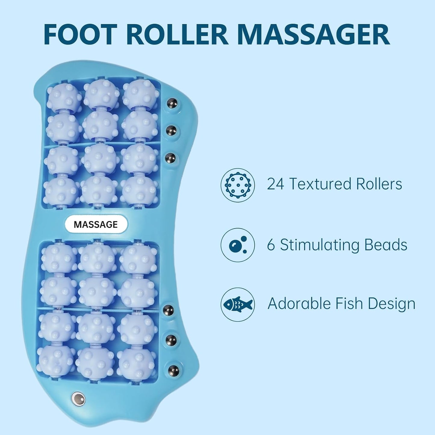 Foot Roller Massager for Plantar Fasciitis Pain Relief, Large Size Under Desk Feet Massage, Manual Acupressure Tool, Eases Pain & Cold Feet, Boosts Circulation, Split Portable & Washable