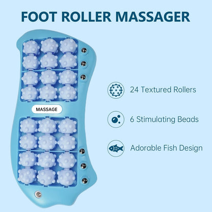 Foot Roller Massager for Plantar Fasciitis Pain Relief, Large Size Under Desk Feet Massage, Manual Acupressure Tool, Eases Pain & Cold Feet, Boosts Circulation, Split Portable & Washable