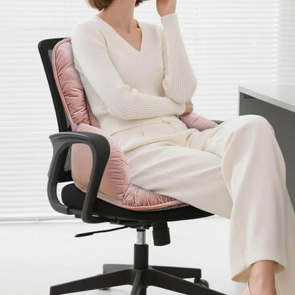 Office Heated Seat Cushion for Desk Chair,Upgraded Lumbar Support Seat for Cushions for Dorm Desk Chair with Back, USB Interface, 3-Speed Temperature Control (Light Pink)