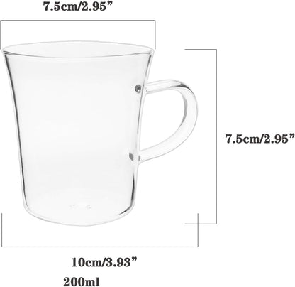 Glass Filtering Tea Maker Teapot with a Warmer and 6 Double-walled Tea Cups Set (Heating base, Standard)