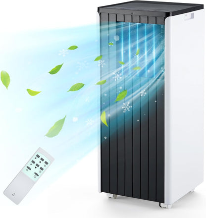 8000 BTU Portable Air Conditioner, 3 in 1 AC with Dehumidifier & Fan, Quiet 45dB, Remote, 24H Timer, Window Kit & Wheels, Cools Up to 350 Sq.ft, Bedroom, Dorm, Home Office