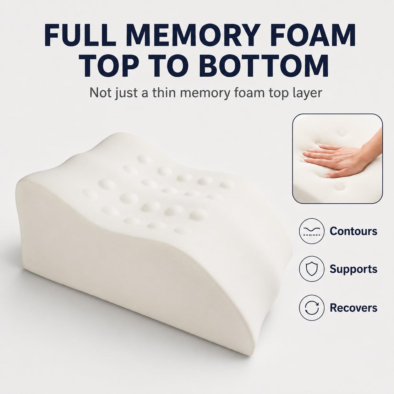 itcozy Leg Elevation Pillow with Soft Memory Foam, Wedge Pillow for Reading, Rest, Surgery, Relieves Back, Swelling, Hip, Knee Pain and Improves Blood Circulation