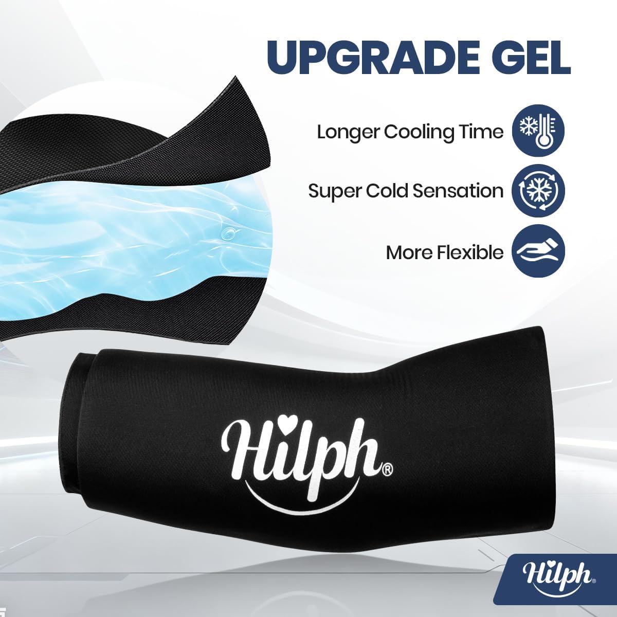 Hilph Knee Ice Pack Sleeve, Flexible Gel Ice Pack for Knee Pain Relief