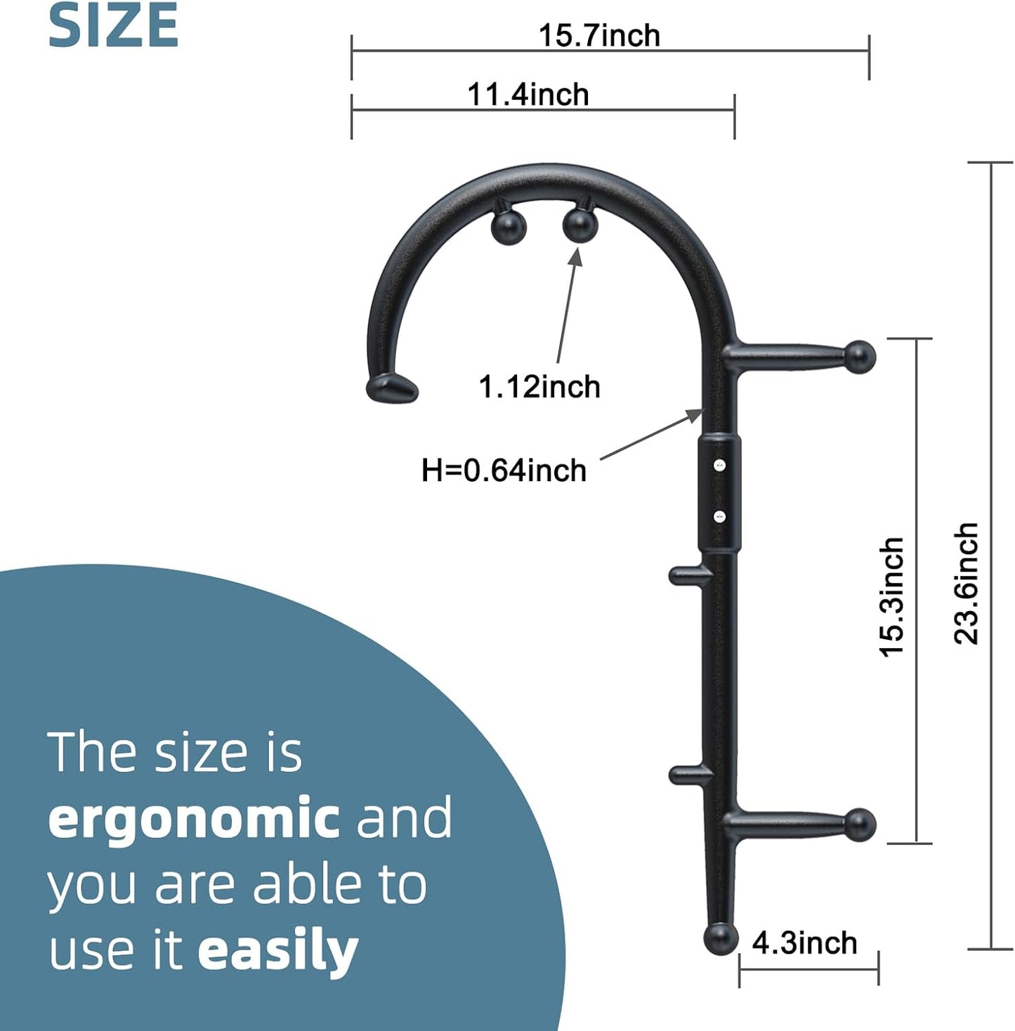 KEINE MARKE Trigger Point Massage Tool Body Deep Tissue Handheld Back, Neck, Shoulder, Leg and Feet Massager Rod, Muscle Release Tool Self Massage Hook Cane for Women & Men