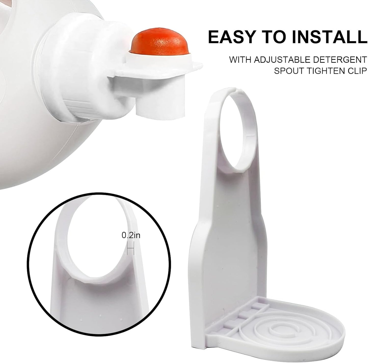 2PCS Laundry Detergent Dispenser Cup Holder, Fabric Softener Drip Catcher Effort-Saving Switch Easy Cleaning, Firmly Holds on Bottle spouts for a Mess-Free Laundry Room Organization