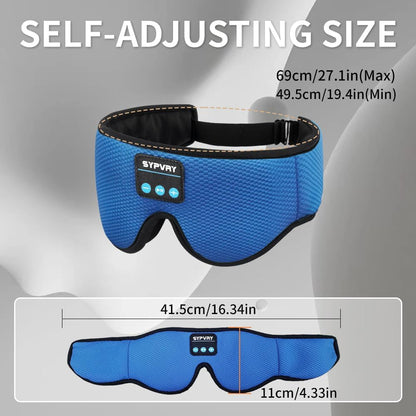 Bluetooth Sleep Mask Wireless Headphones 3D Bluetooth Eye Mask for Side Sleepers SYPVRY Blackout Eye Mask with Headphones Speaker for Airplane,Travel, Black