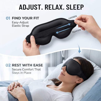 Sleep Mask for Light Sleepers & Side Sleepers, 100% Blackout 3D Cooling Eye Mask, Zero Pressure Breathable Night Blindfold for Insomnia, Deep Sleep, Daytime Sleeping, Travel, Yoga & Shift Work