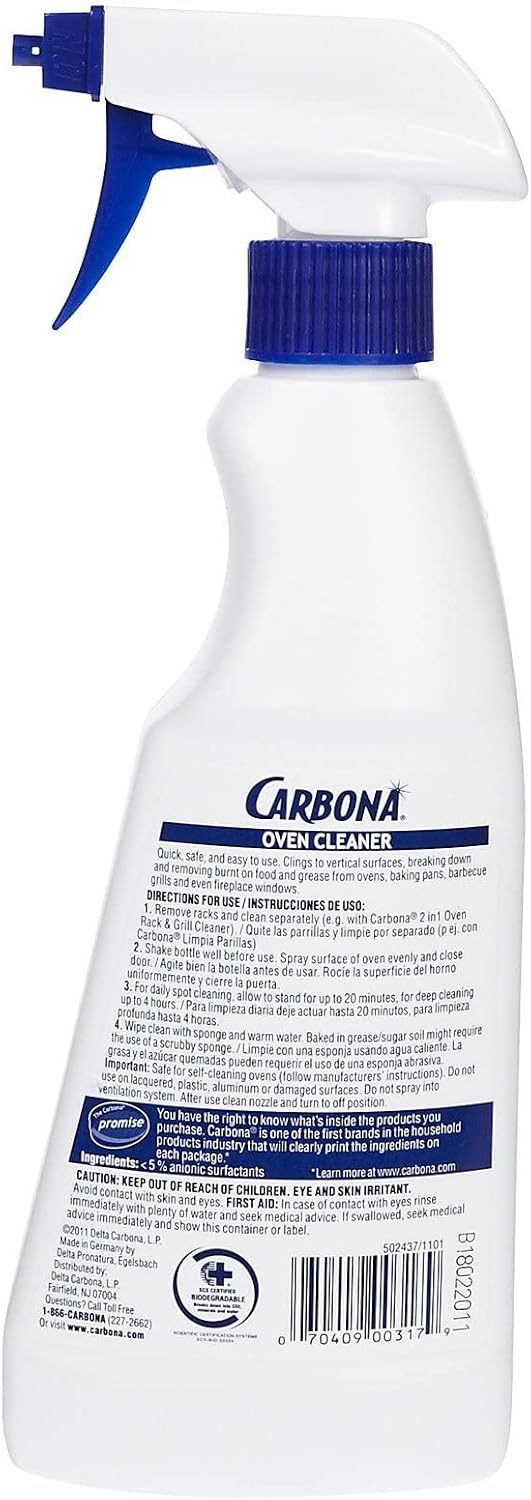 Carbona Oven Cleaner | Grease & Stain Fighting Formula | Odor Free | 16.8 Fl Oz Each, 1 Pack
