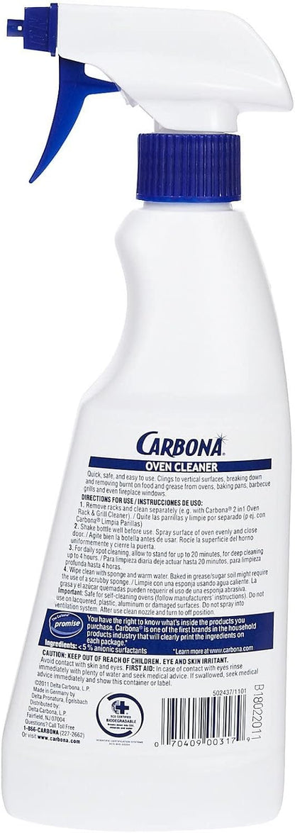 Carbona Oven Cleaner | Grease & Stain Fighting Formula | Odor Free | 16.8 Fl Oz Each, 1 Pack