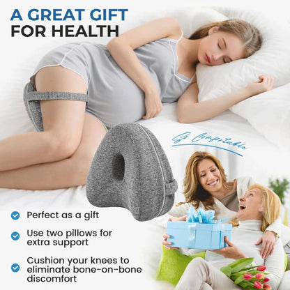 Knee Pillow for Side Sleepers Hip Pain,Alignment Pillows for Side Sleepers with Adjustable Strap,Leg Pillow for Side Sleeping,Shaped Memory Foam Pillows Relieving Leg, Back, Knee (Blue)
