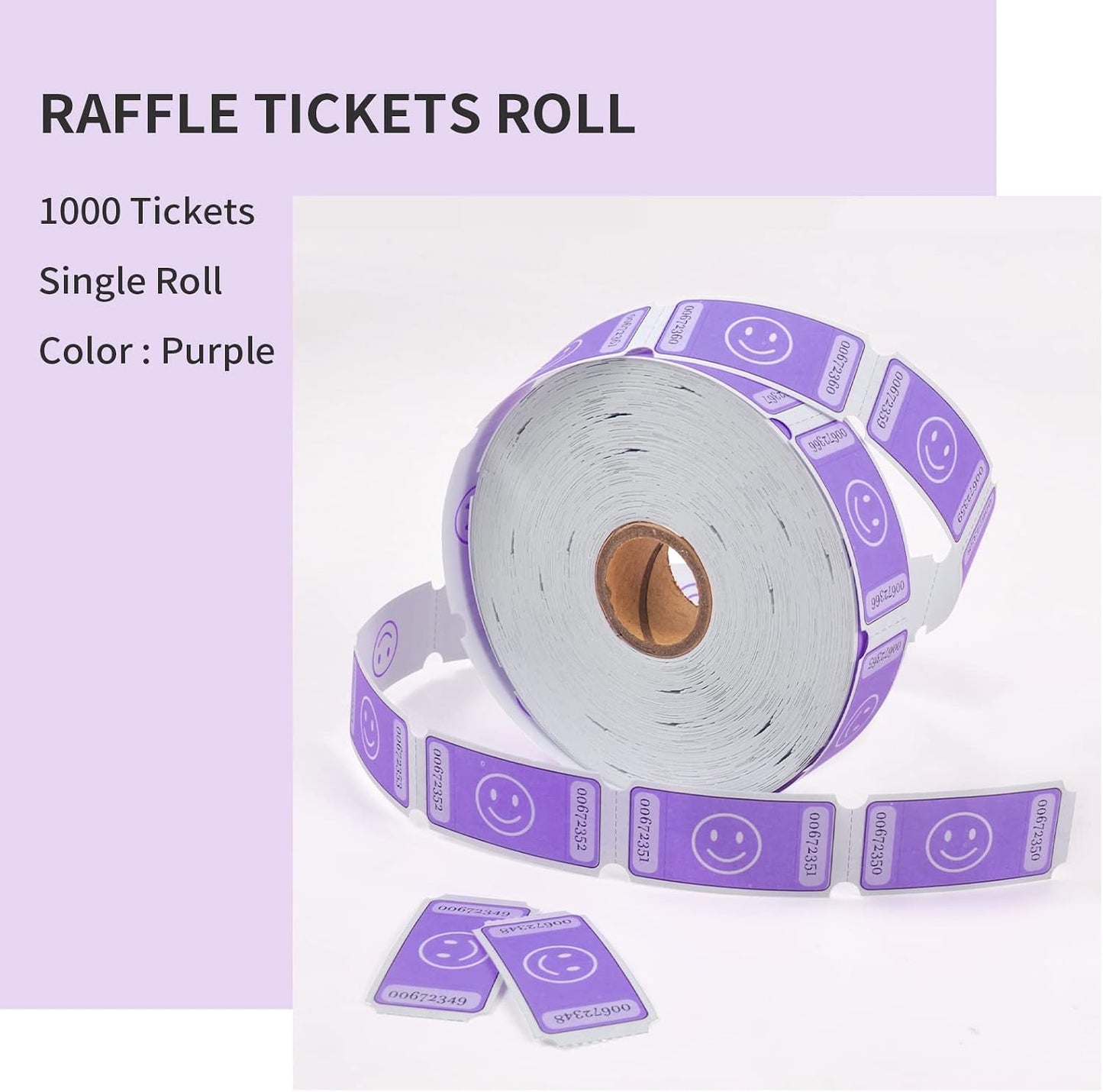 L LIKED Smile Raffle Tickets Roll 1"x2" for Events 1000 Pink | Smile Face Design, Perforated with Consecutive Numbers, Great for Entry, Class Reward & Fundraiser