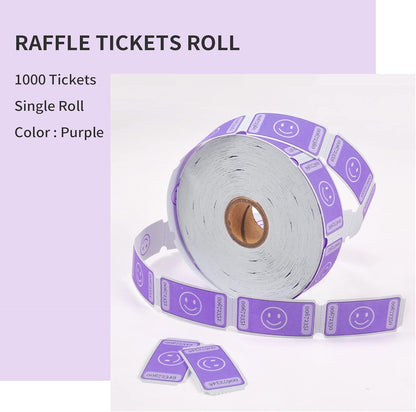 L LIKED Smile Raffle Tickets Roll 1"x2" for Events 1000 Pink | Smile Face Design, Perforated with Consecutive Numbers, Great for Entry, Class Reward & Fundraiser