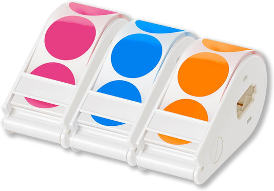 300 PCS Blue Dot Stickers with Sticker Dispenser,Round Coding Labels Circle Dots Labels Stickers,Circle Dot Stickers Label Sticker for Office,Classroom,Small Business,Papers