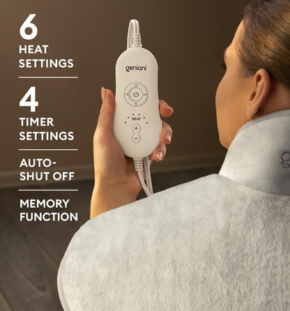 GENIANI Back Pain & Relaxation Gifts for Women – Electric Heating Pad for Back, Neck & Shoulders, Soft Microplush Electric Throw Heating Pad for Period Comfort, Fast Heating, Auto Shut Off, 12"x24"