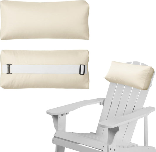 Chaise Lounge Head Pillow, 2 Pack Outdoor Patio Pillows with Adjustable Strap, Lounge Head Resting Pillow for Recliner Beach Pool Lounger Office Chair，Water Resistant Gray