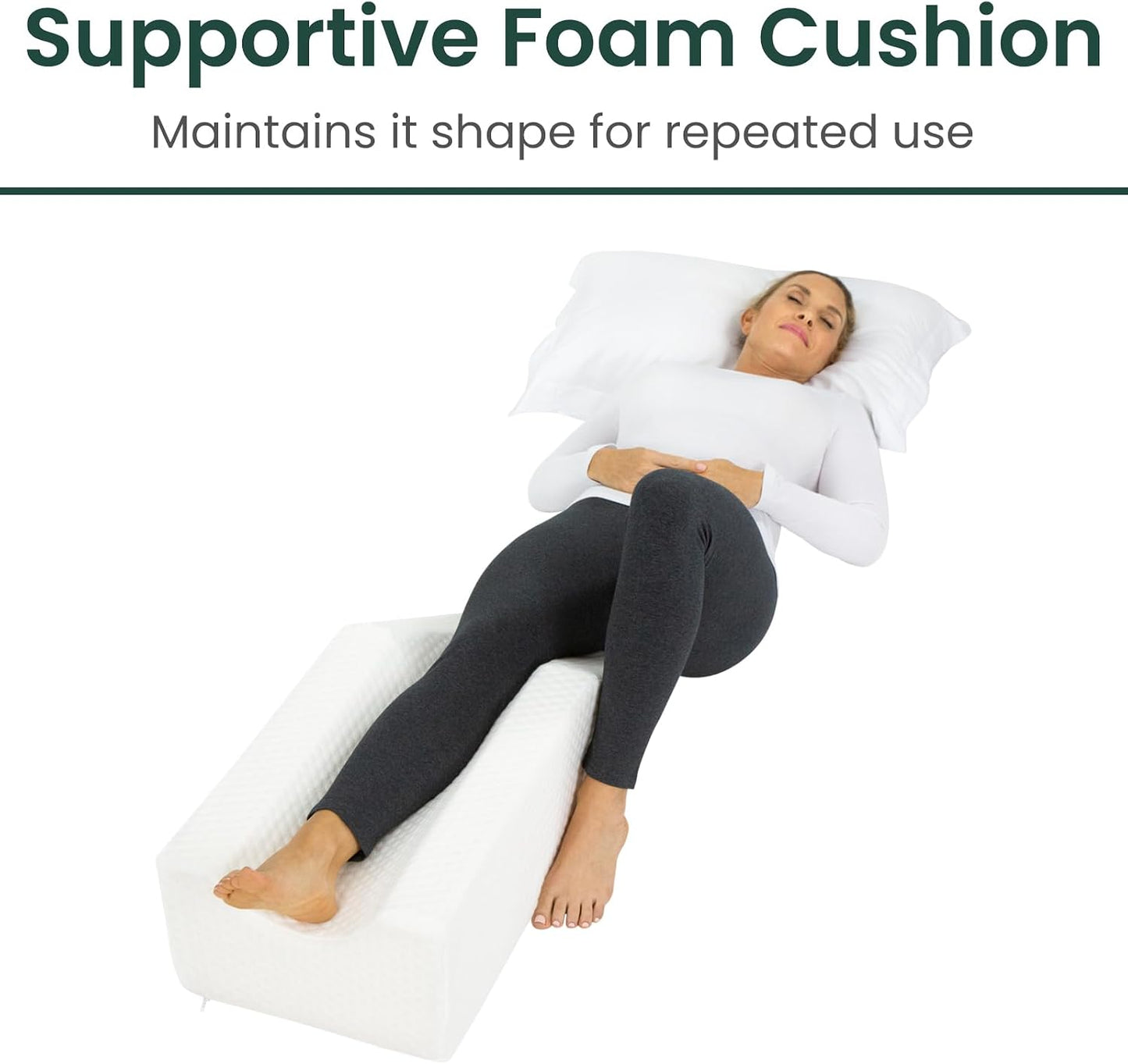 Xtra-Comfort Leg Elevation Pillow- Leg Wedge for Knee, Swelling, Elevation, After Surgery Must Haves - Post Surgery, Knee Pain Relief - Breathable for Knee, Ankle and Foot - Improve Blood Circulation | After Surgery Must Haves - Post Surgery, Knee Pain