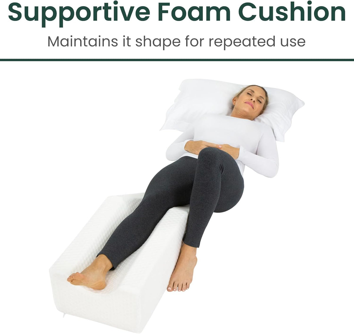 Xtra-Comfort Leg Elevation Pillow- Leg Wedge for Knee, Swelling, Elevation, After Surgery Must Haves - Post Surgery, Knee Pain Relief - Breathable for Knee, Ankle and Foot - Improve Blood Circulation
