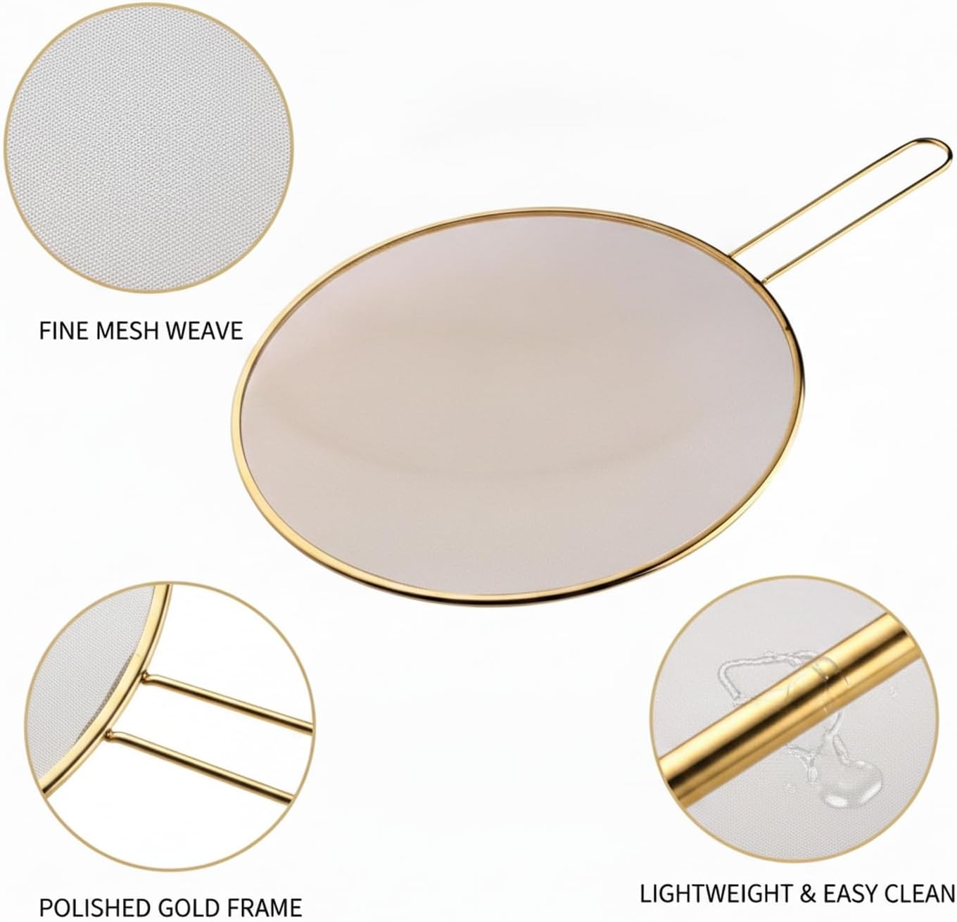Stainless Steel Splatter Screen for Frying Pan, 13 Inch Mesh Oil Guard to Keep Stovetop Clean (1 Piece)