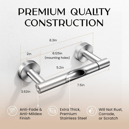 Day Moon™ - Toilet Paper Holder with Shelf - Modern Roll Holder for Bathroom - 1 Pack - Wall Mount - with Storage, Gold