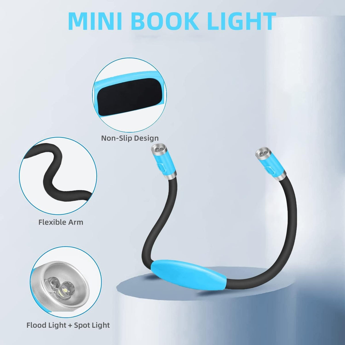 Neck Reading Light, Book Light for Reading in Bed, 3 Modes USB Rechargeable Hands Release Reading Lamp for Reader Knitting Camping Repairing (Pink)
