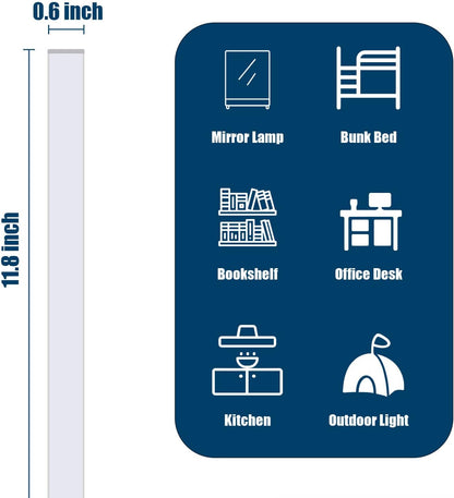 DWEPTU USB Powered Under Cabinet Lighting, 12" Tool-Free Mount Dimmable LED Strip for Pantry & Workspace