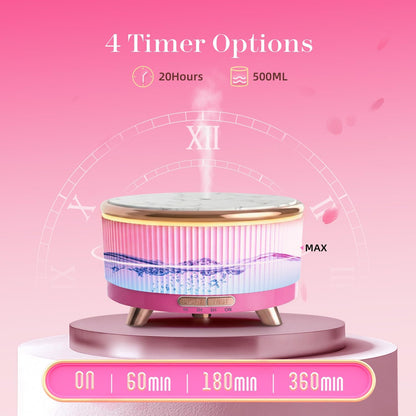 20-Hour Long-Lasting Aromatherapy, 500ML Large Essential Oil Diffuser: Ultrasonic Cool Mist Humidifier with Remote Control, 7 Color Lights, Timer, Auto-Off for Home/Bedroom/Yoga (White)