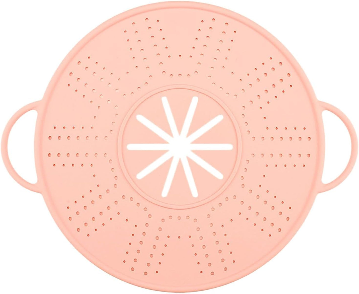 Generic Silicone Spill Stopper Lid Heat Resistant Pot Cover with Steam Vents, Multifunctional Anti Overflow Cover for Skillets, Pink