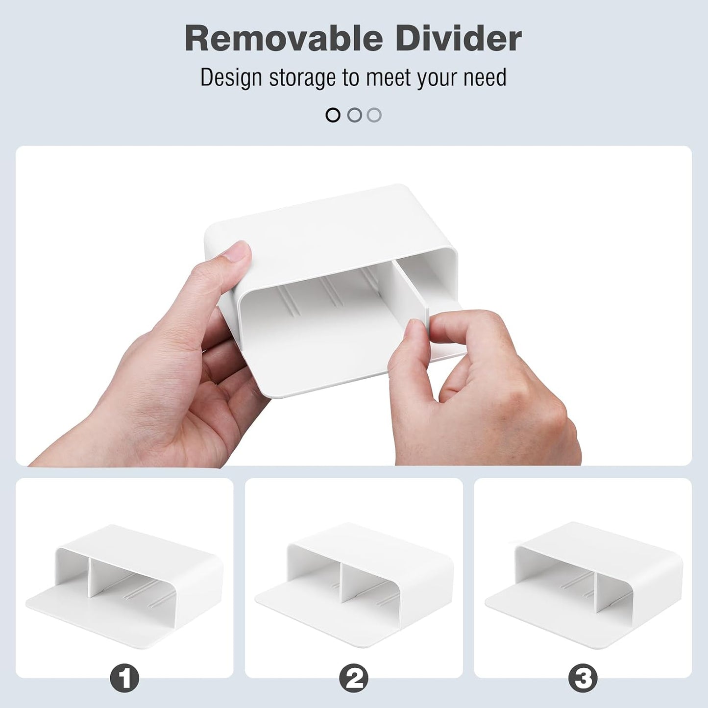 MoKo Magnetic Pen Holder, Pencil Accessories Whiteboard Organizer, White | Magnetic dry erase marker holder has two compartments and an ABS body for whiteboards, refrigerators and lockers.
