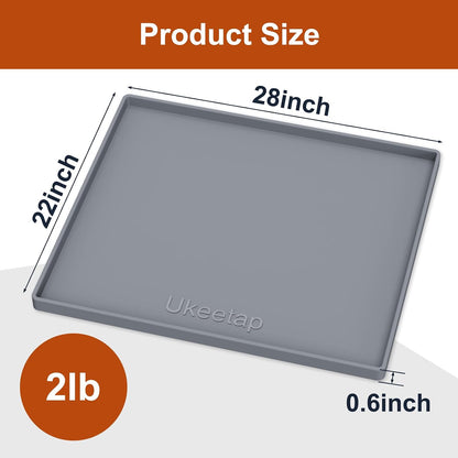 34" x 22" Extra Thick Silicone Mat Waterproof with Raised Edge, | Under Sink Mat for Kitchen & Bathroom, Kitchen Cabinet Liner, Multi-Purpose for Storage & Protection