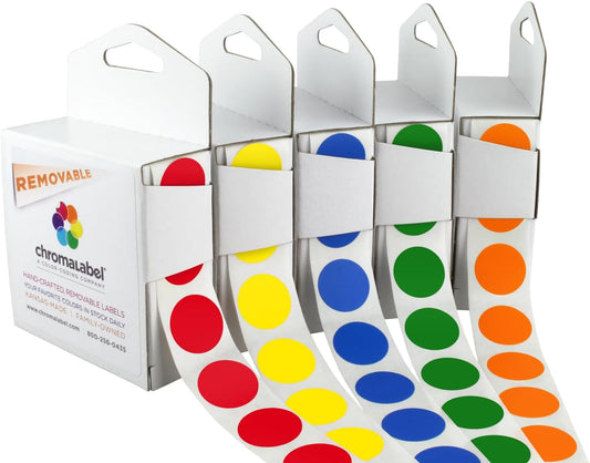 Sticker Dots, 3/4 Inch Round Red Labels - 1000 Removable Stickers per Dispenser Box, Ideal for Arts & Crafts - Color Coding Labels | Semi-Gloss Paper Color Coding Labels for Inventory, Classrooms, Retail, Food Rotation, and Offices. Made in USA