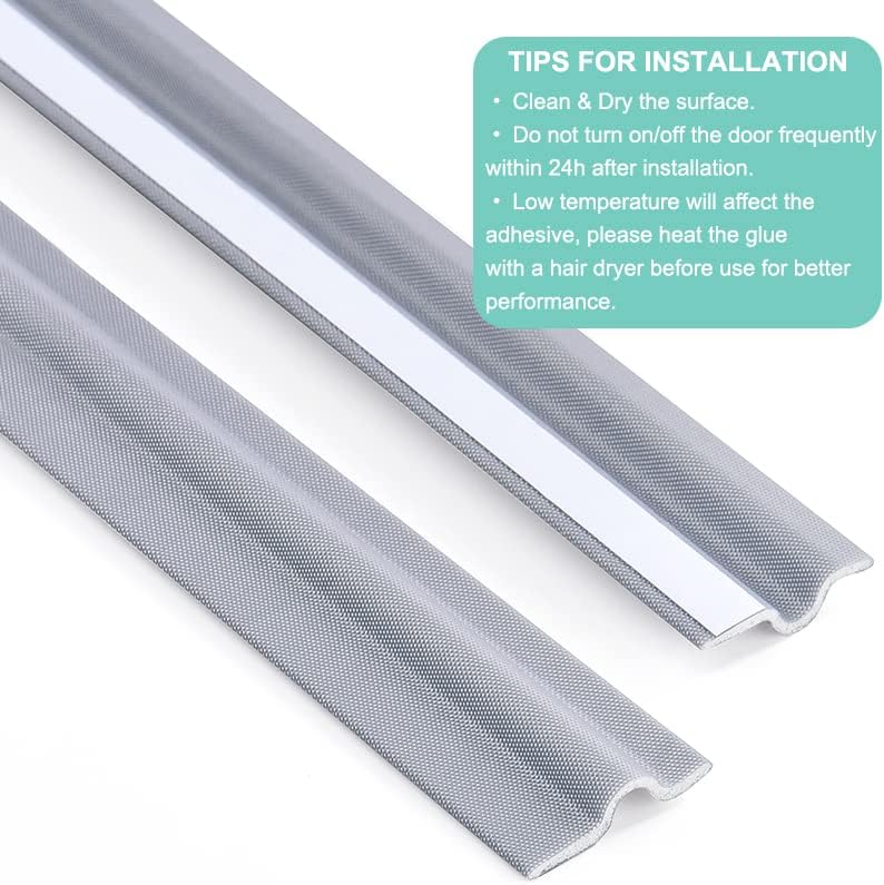 MOPMS Draft Stopper Sweep, Door Weatherproofing Stripping, Window Seal Strip Self-adhisive Soundproof Cuttable Weather Length 32.8 Ft (5 Pcs x 6.56 Ft), Grey