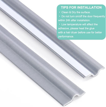 MOPMS Draft Stopper Sweep, Door Weatherproofing Stripping, Window Seal Strip Self-adhisive Soundproof Cuttable Weather Length 32.8 Ft (5 Pcs x 6.56 Ft), Grey