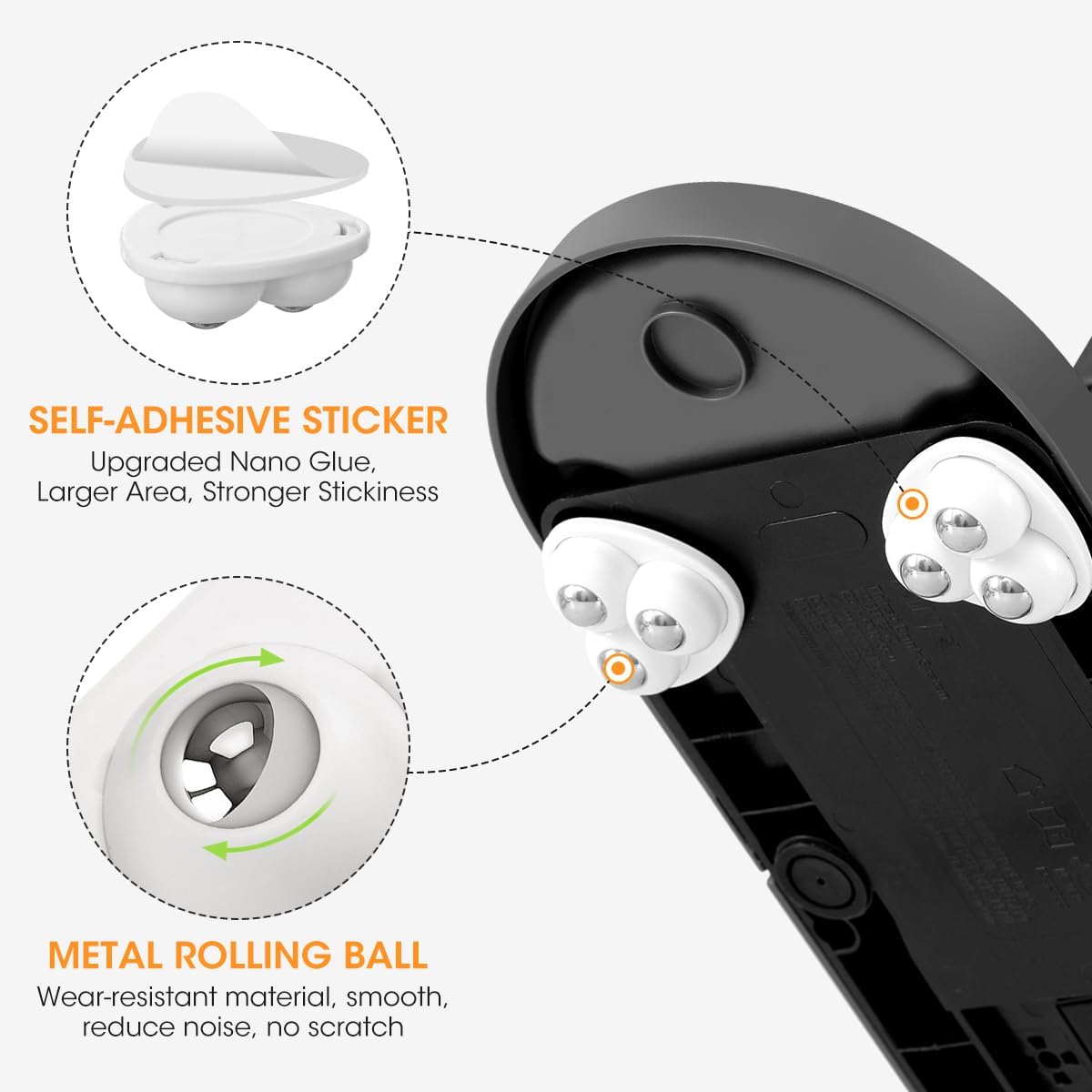 Aieve Appliance Rollers, 8 Pack Small Appliance Slider, Self Adhesive Caster Wheels, Mini Swivel Wheels for Kitchen Countertop Easy Moving