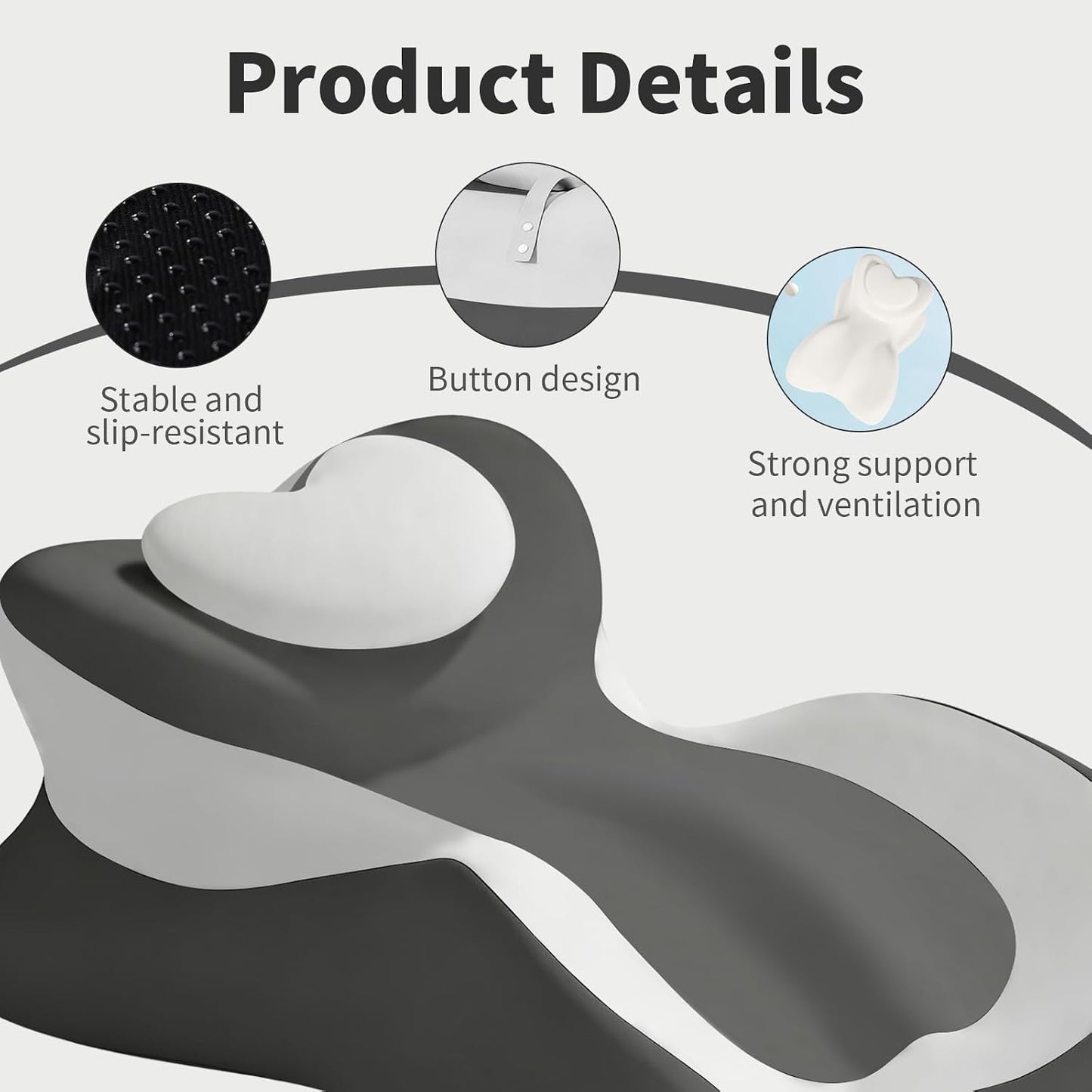 Memory Foam Wedge Pillow - Ergonomic Reading & Bed Wedge Pillow for Sleeping, Back Support, Acid Reflux, and Leg Elevation - Multi-Level Support with Removable & Washable Cover (Gray)