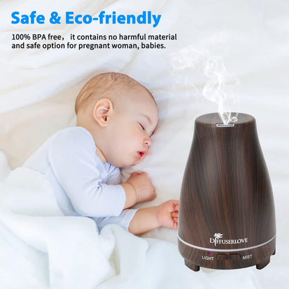 Diffuserlove Diffuser 2 Pack Essential Oil Diffuser 200ML Remote Control Ultrasonic Aromatherapy Diffuser Mist Humidifiers for Bedroom Office Yoga