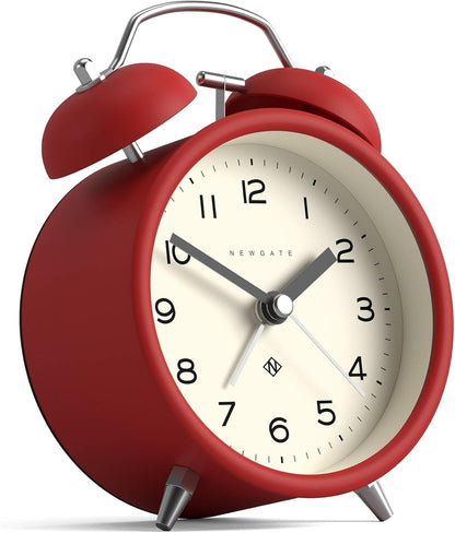 NEWGATE® Charlie Bell Echo Alarm Clock | Modern take on Classic Twin Bell Clock | Yellow | Easy to Read Numbers | Ideal for Bedside, Desk or Shelf | Modern Retro Bedroom & Office Accessory
