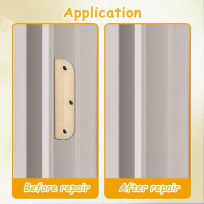 3.5 Inch Hinge Repair Wooden Plate Door Hole Cover Plate Wooden Hinge Filler Wood Repair Kit Kitchen Cabinet Hinges Cabinet Door Blanks with Double Sided Tapes for Kitchen Use(3 Pack)