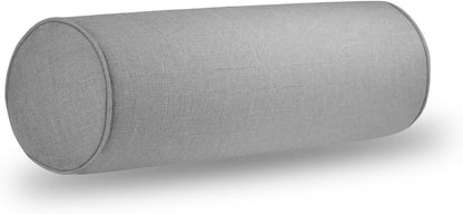 Tinbolunce Neck Roll Pillowcases with Zipper - Full Moon Bolster/Round Cylinder Pillow Case Cover for Bedroom, Living Room, Sofa - Solid Color Cervical Throw Pillow Covers