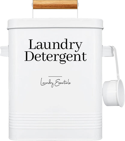 Modern Farmhouse Lint Bin for Laundry Room Decor and Accessories (White) | Metal Lint Bin for Laundry Decor and Laundry Room Organization, Laundry Trash Can, Lint Holder Bin