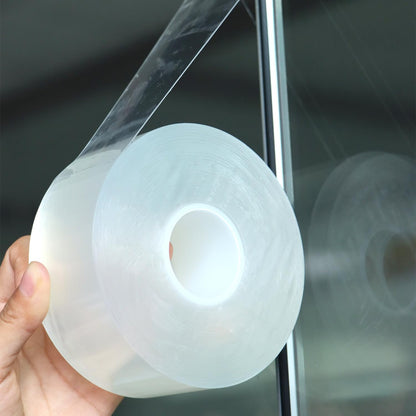 Qoqooice Transparent Window Weather Sealing Tape 2 Inch x 33 FT Weather Stripping Residue-Free Clear Window Insulation Tape for Doors Windows and Shower Glass Gaps