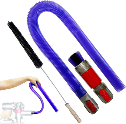 For Dyson V7 V8 V10 V11 V15 Vacuum Accessories & Attachment -Traceless Dust Brush & Dryer Vent Cleaner Kit - Refrigerator Condenser Coil Brush- Flexible Crevice Tool for Small Crevice & Car Detailing